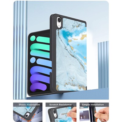 SaharaCase Folio Case for Apple iPad mini A17 Pro & 6th Generation 2021, Blue Marble (TB00051)