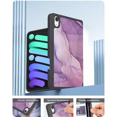SaharaCase Folio Case for Apple iPad mini A17 Pro & 6th Generation 2021, Purple Marble (TB00050)