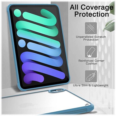 SaharaCase Hybrid-Flex Series Case for Apple iPad mini A17 Pro & 6th Generation 2021, Clear Blue (TB00049)
