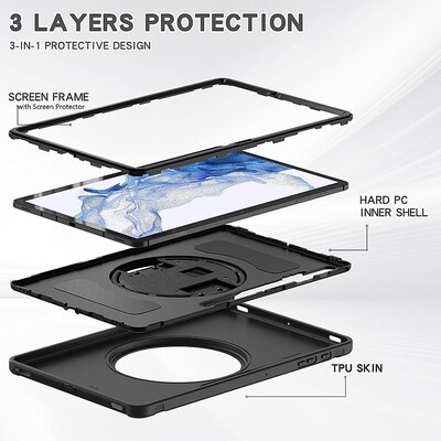 SaharaCase Protection Hand Strap Series Case for Samsung Galaxy Tab S8+, Black (TB00219)