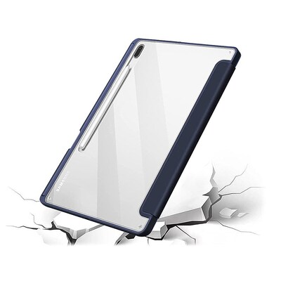 SaharaCase Folio Case for Samsung Galaxy Tab S8+ and Ta+A2:A220b S7 FE, Clear/Navy Blue (TB00216)