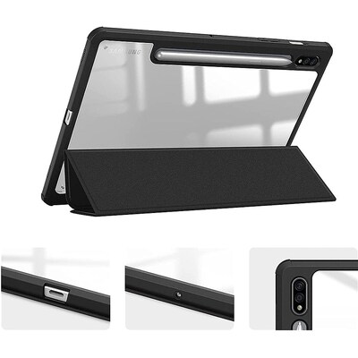 SaharaCase Folio Case for Samsung Galaxy Tab S8, Clear/Black (TB00207)