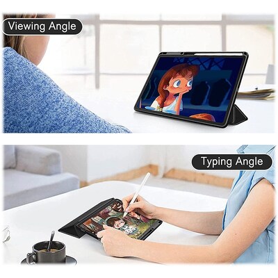 SaharaCase Folio Case for Samsung Galaxy Tab S8+ and Tab S7 FE, Clear/Black (TB00215)