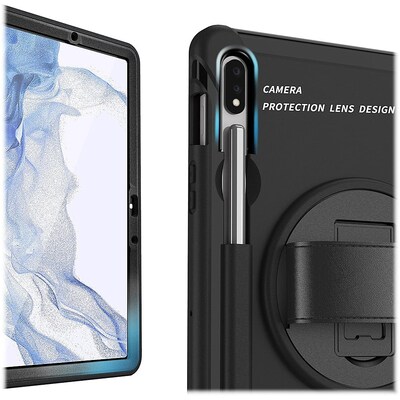 SaharaCase PROTECTION Hand Strap Series Case for Samsung Galaxy Tab S8, Black (TB00211)