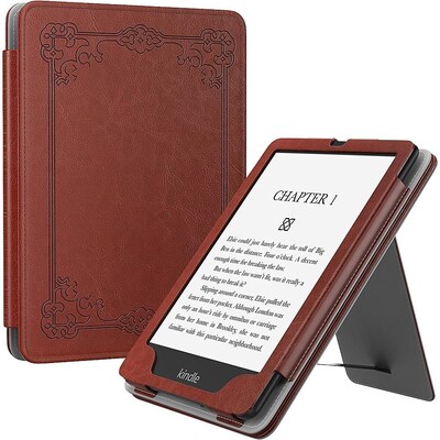SaharaCase Hand Strap Series Folio Case for Amazon Kindle Paperwhite (11th Generation, 2021-2023 Release), Brown (TB00188)