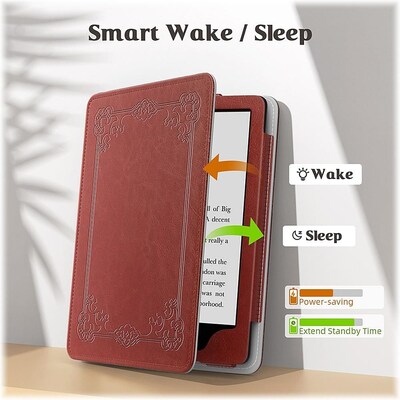 SaharaCase Hand Strap Series Folio Case for Amazon Kindle Paperwhite (11th Generation, 2021-2023 Release), Brown (TB00188)