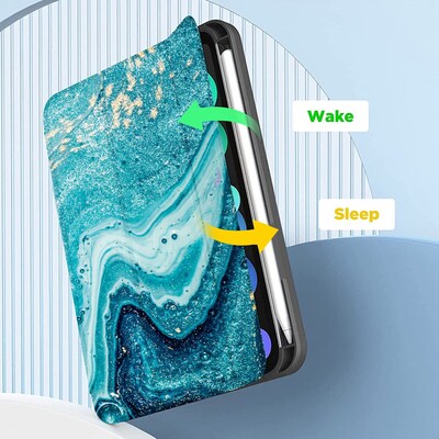 SaharaCase Folio Case for Apple iPad mini A17 Pro & 6th Generation 2021, Green Marble (TB00052)