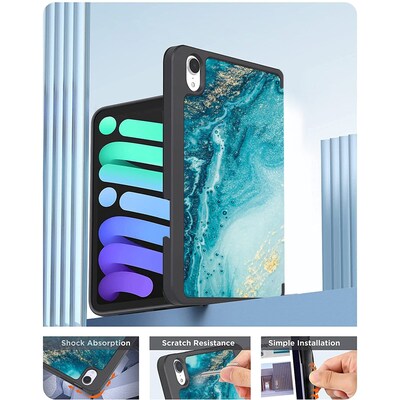 SaharaCase Folio Case for Apple iPad mini A17 Pro & 6th Generation 2021, Green Marble (TB00052)