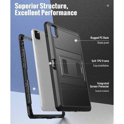 SaharaCase DualShock Case for Apple iPad Pro 11" (3rd Gen 2021), Black (TB00018)