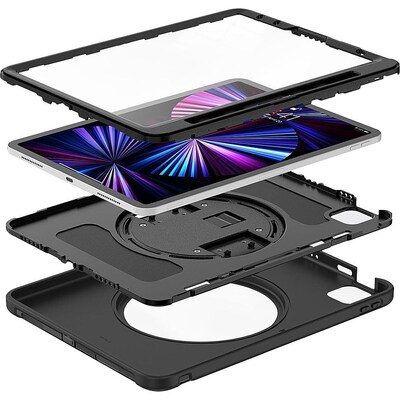 SaharaCase Hand Strap Case for iPad 11'' (A16) and iPad Air 10.9" (4th Gen 2020 and 5th Gen 2022), Black (TB00248)