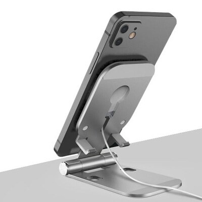 SaharaCase Stand Compatible with MagSafe for Most Cell Phones, Silver (TB00095)