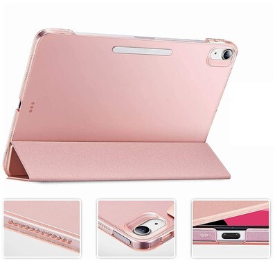 SaharaCase AirShield Series Folio Case for iPad Air 10.9" (4th Gen, 5th Gen) and iPad Air 11-inch M2 & M3, Rose Gold
