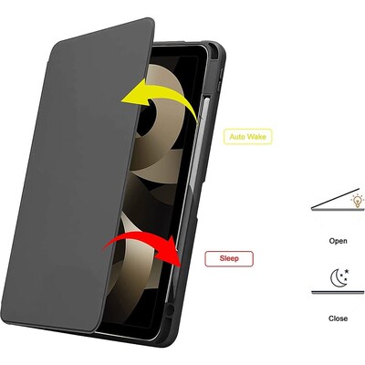 SaharaCase Rotating Folio Case for iPad Air 10.9-inch (4th Gen, 5th Gen) and iPad Air 11-inch M2 & M3, Black (TB00246)