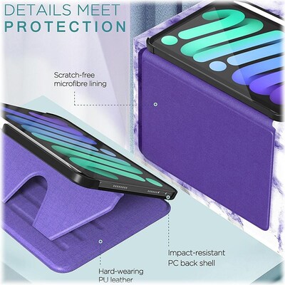 SaharaCase Multi-Angle Case for Apple iPad mini A17 Pro & 6th Generation 2021, Purple (TB00047)