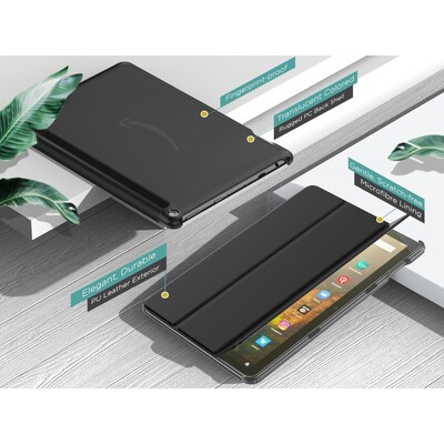 SaharaCase Tri-Fold Folio Case for Amazon Fire HD 10 (2021), Black (TB00120)