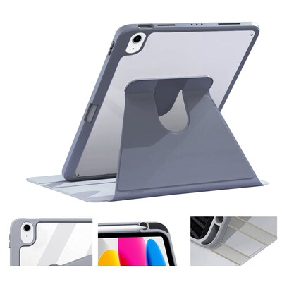 SaharaCase Rotating Folio Case for iPad 11'' (A16) and iPad 10.9" (10th Gen) , Shadow Purple Gray (TB00273)