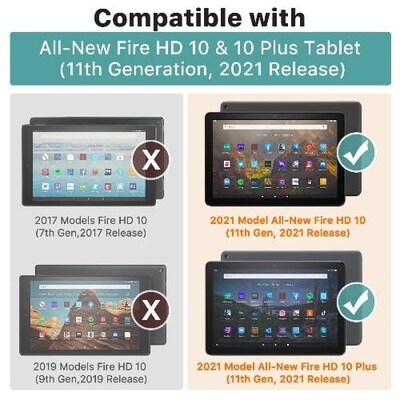 SaharaCase Tri-Fold Folio Case for Amazon Fire HD 10 (2021), Olive Green (TB00122)