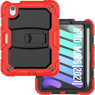 SaharaCase Defense Series Case for Apple iPad mini A17 Pro & 6th Generation 2021, Red (TB00056)