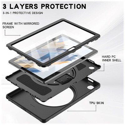SaharaCase PROTECTION Hand Strap Series Case for Samsung Galaxy Tab A8, Black (TB00200)