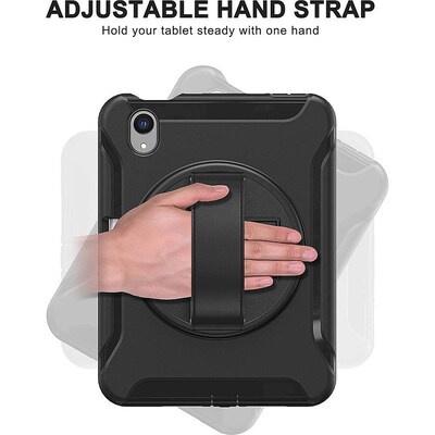 SaharaCase Protection Hand Strap Series Case for Apple iPad mini A17 Pro & 6th Generation 2021, Black (TB00054)