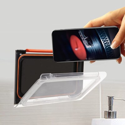 SaharaCase Bathroom Wall Mount for Most Cell Phones, Black and Orange (TB00108)