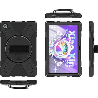 SaharaCase Protection Hand Strap Series Case for Lenovo Tab M10 Plus (3rd Gen), Black (TB00266)