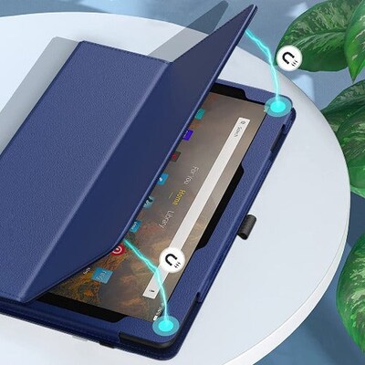 SaharaCase Bi-Fold Folio Case for Amazon Fire HD 10 (2021), Blue (TB00116)