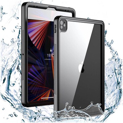 SaharaCase Water-Resistant Case for Apple iPad Pro 12.9" (4th, 5th, and 6th Gen 2020-2022), Black (TB00040)