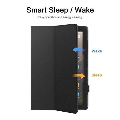 SaharaCase Bi-Fold Folio Case for Amazon Fire HD 10 (2021), Black (TB00115)