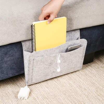 SaharaCase Bedside Storage Bag for Most Cell Phones and Tablets, Gray (TB00102)