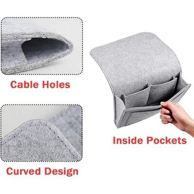 SaharaCase Bedside Storage Bag for Most Cell Phones and Tablets, Gray (TB00102)