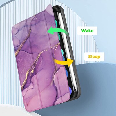 SaharaCase Folio Case for Apple iPad mini A17 Pro & 6th Generation 2021, Purple Marble (TB00050)