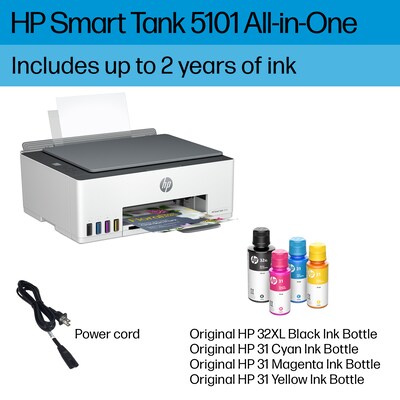 HP Smart Tank 5101 Wireless All-in-One Ink Tank Inkjet Printer with Up to 2 Years of Ink Included (1F3Y0A)