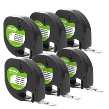 DYMO LetraTag 2050826 Paper Label Maker Tape, 1/2 x 13, Black on White, 6/Pack (2050826)