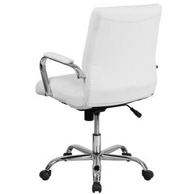 Flash Furniture Whitney Ergonomic LeatherSoft Swivel Mid-Back Executive Office Chairs, White (4GO2286MWH)