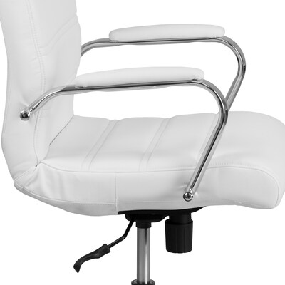 Flash Furniture Whitney Ergonomic LeatherSoft Swivel Mid-Back Executive Office Chairs, White (4GO2286MWH)