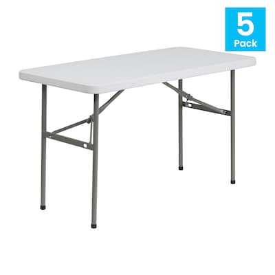 Flash Furniture Elon Folding Tables, 48.25" x 24", Granite White (5DADYCZ1222)