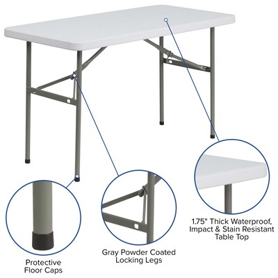 Flash Furniture Elon Folding Tables, 48.25" x 24", Granite White (5DADYCZ1222)