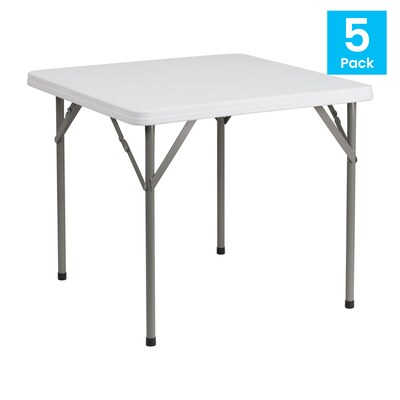 Flash Furniture Elon Folding Tables, 34.25 x 34.25, Granite White  (5DADYCZ86)