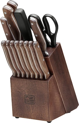 Chicago Cutlery Precision Cut 15-Piece Knife Block Set, Rustic Hardwood (1134513)
