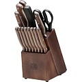 Chicago Cutlery Precision Cut 15-Piece Knife Block Set, Rustic Hardwood (1134513)