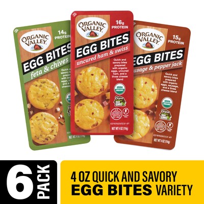 Organic Valley Egg Bites Variety Pack, 4oz., 6/Pack (600-03001)