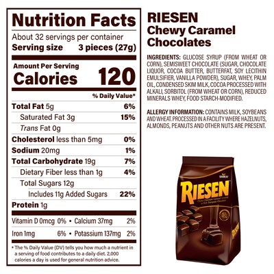 Riesen Carmel Chocolates and Werther's Original Carmel Hard Candies, 30 oz., 2/Bundle (600-00285)