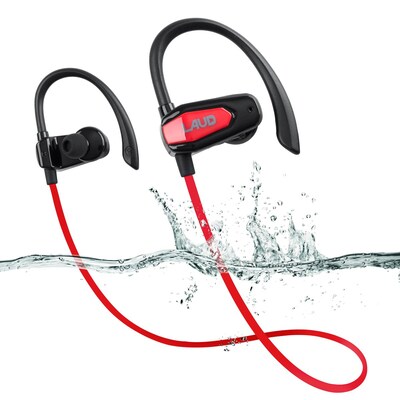 Laud Sport Water Resistant Bluetooth Earbuds for Gym, Workouts, Running, Red (LAUDSPORT1-RED)
