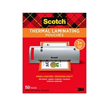 Scotch® Thermal Laminating Pouches, Letter Size, 3 Mil, 150/Pack (TP3854-150)