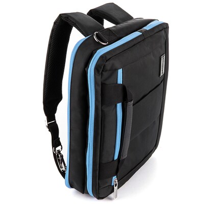 Vangoddy Laptop Messenger, Black/Aqua Nylon (PT_NBKLEA291_17)