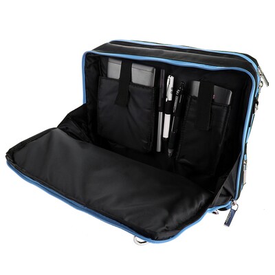 Vangoddy Laptop Messenger, Black/Aqua Nylon (PT_NBKLEA291_17)