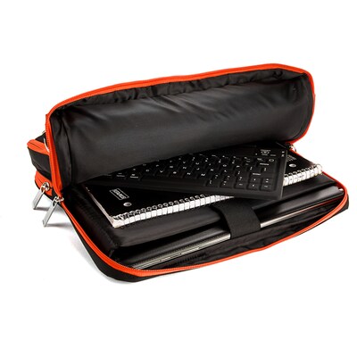 Vangoddy Laptop Briefcase, Black/Orange Nylon (PT_NBKLEA284_17)