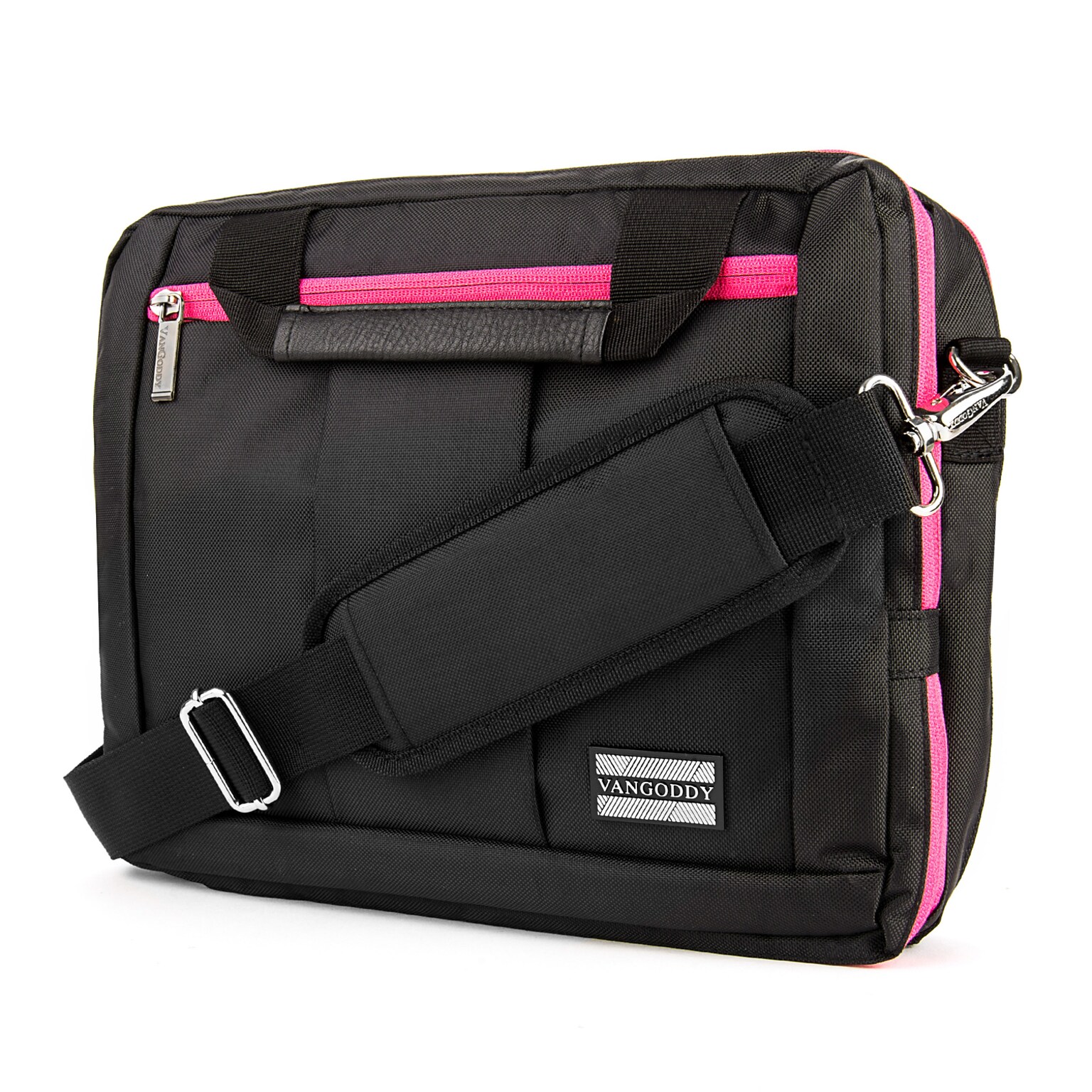 Vangoddy Laptop Tote, Black/Pink Nylon (PT_NBKLEA293_17)