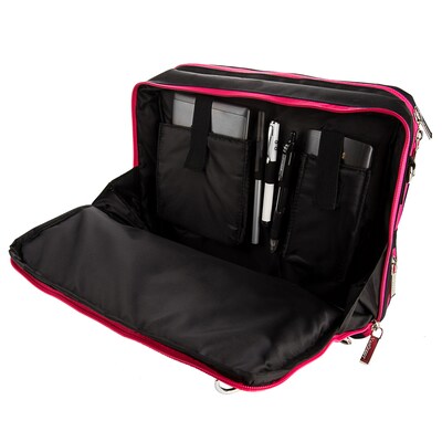 Vangoddy Laptop Tote, Black/Pink Nylon (PT_NBKLEA293_17)